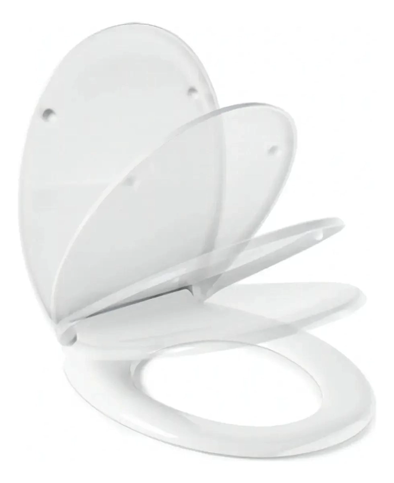 ASIENTO Y TAPA DE CIERRE LENTO PARA INODORO COLOR BLANCO - 2
