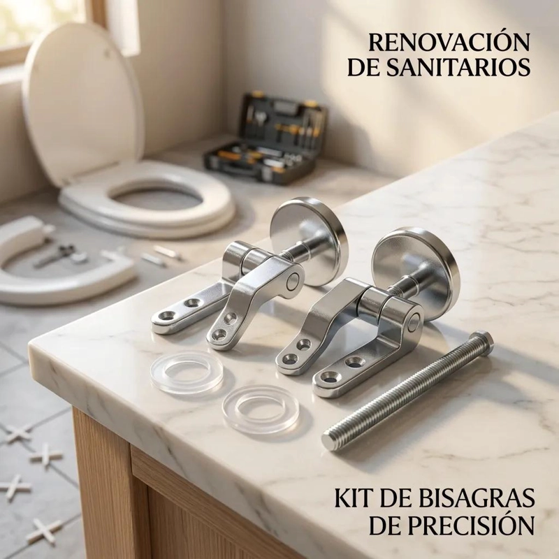 SET DE BISAGRAS CROMADAS PARA ASIENTO DE INODORO - 5