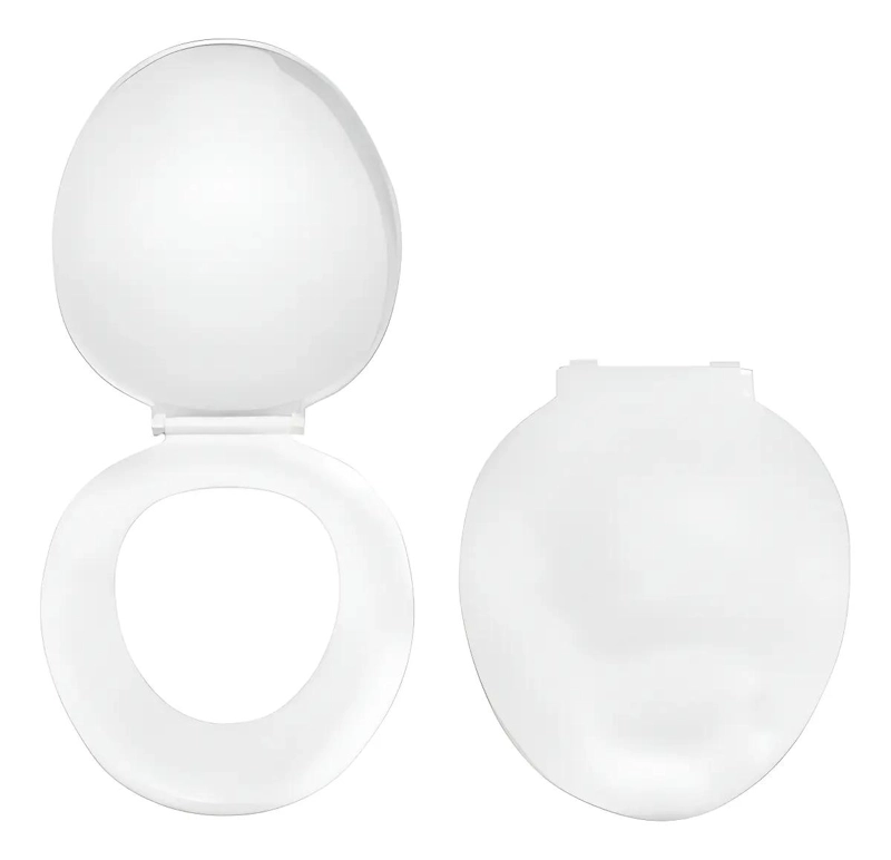 TAPA ASIENTO DE BAÑO UNIVERSAL BLANCA CON BISAGRAS PLASTICAS - 1