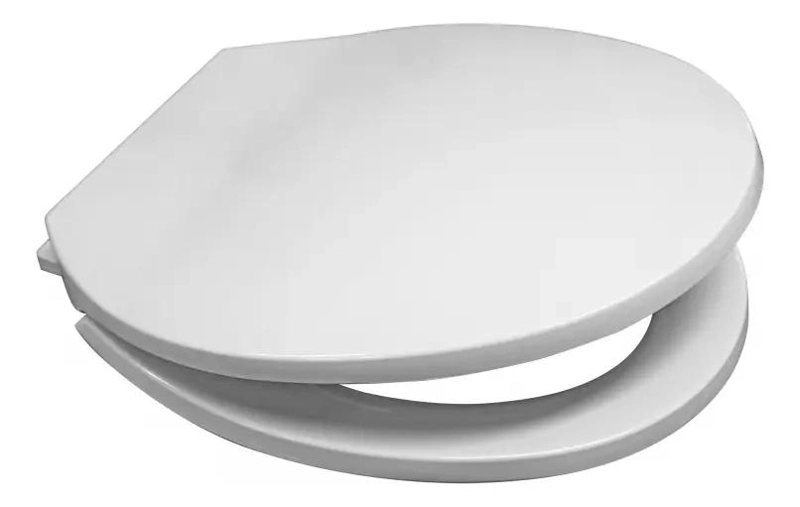ASIENTO Y TAPA DE WC REDONDO CON CIERRE SUAVE COLOR BLANCO - 1