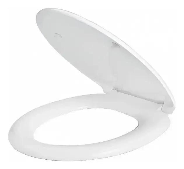 TAPA DE INODORO PLASTICA UNIVERSAL OVALADA COLOR BLANCO - 3