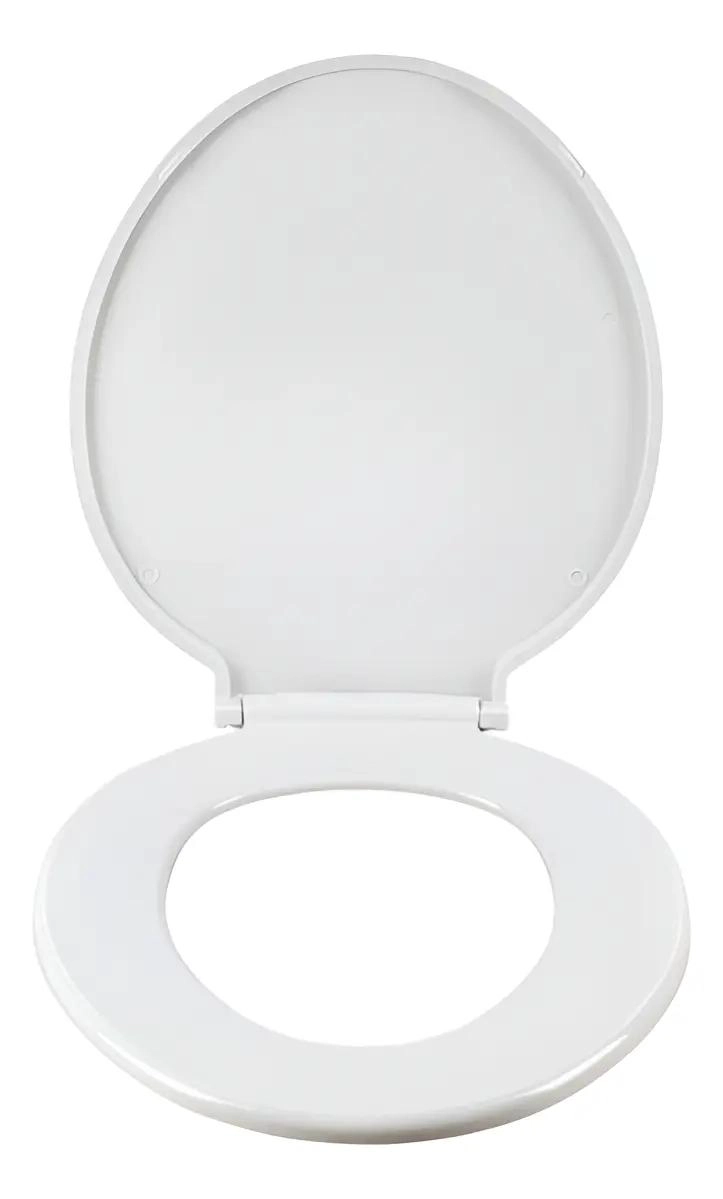 ASIENTO DE WC REDONDO DE PLASTICO BLANCO IDEAL PARA BAÑOS - 1