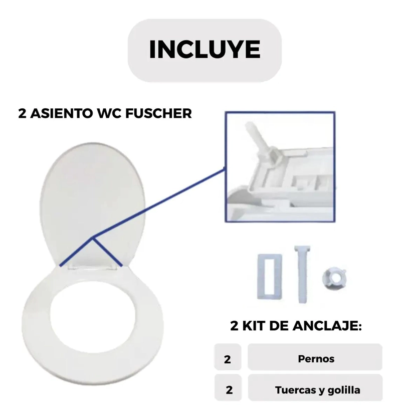 PACK 2 TAPAS DE ASIENTO WC CON CIERRE SUAVE Y FLEXIBILIDAD - 1