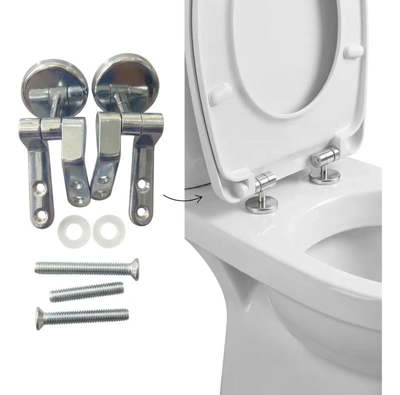 SET DE BISAGRAS CROMADAS PARA ASIENTO DE INODORO - 2
