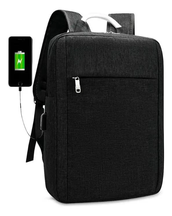 MOCHILA IMPERMEABLE PARA NOTEBOOK DE 15 PULGADAS CON CARGADOR USB - 1