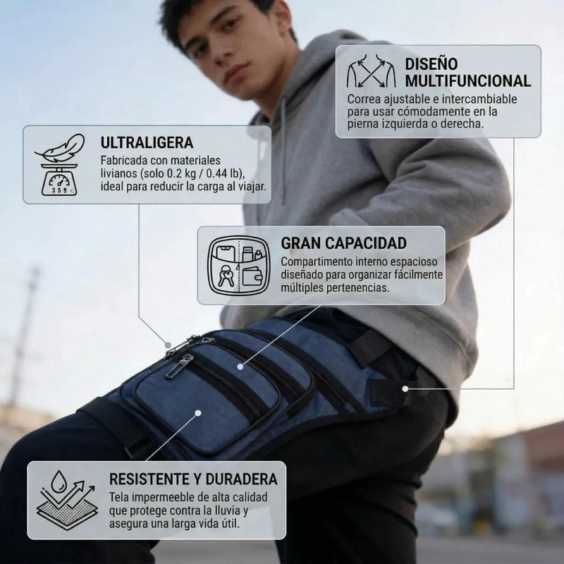 BOLSO TACTICO MUSLERA MULTIUSO PARA ACTIVIDADES AL AIRE LIBRE - 8