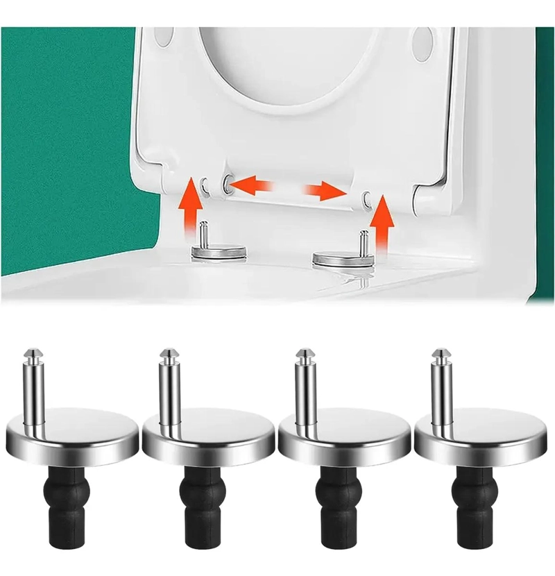 JUEGO DE 4 BISAGRAS PARA ASIENTO DE INODORO CON TORNILLOS - 9