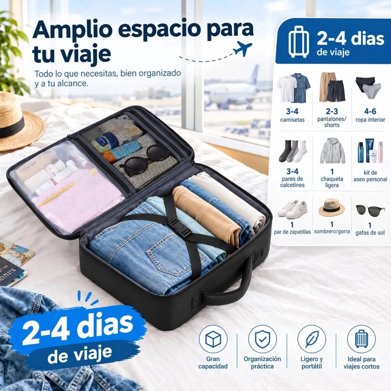 MOCHILA DE VIAJE IMPERMEABLE 35 L CON PUERTO USB Y ORGANIZADOR - 1