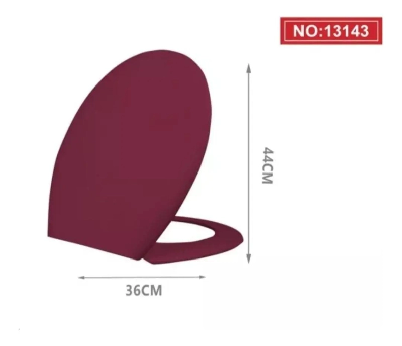 TAPA DE ASIENTO PARA INODORO COLOR ROJO OVALADA - 2