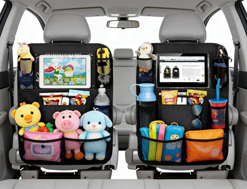 PACK DE 2 ORGANIZADORES DE ASIENTO TRASERO CON SOPORTE PARA TABLET - 1