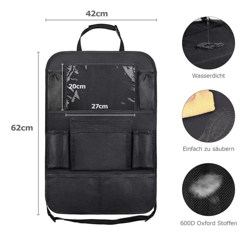 PACK DE 2 ORGANIZADORES DE ASIENTO TRASERO CON SOPORTE PARA TABLET - 4
