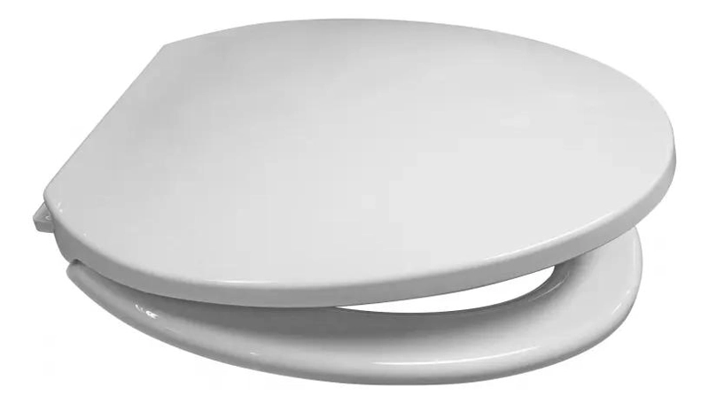 ASIENTO WC ELONGADO REFORZADO CON TAPA COLOR BLANCO - 1