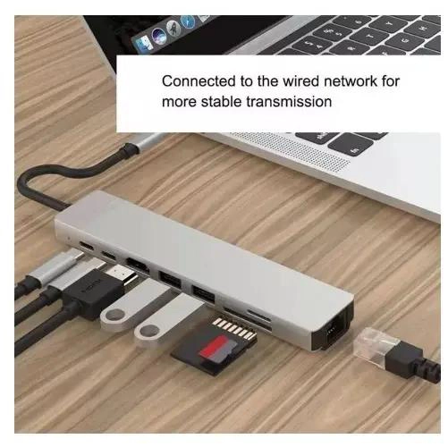 ADAPTADOR USB TIPO C 8 EN 1 PARA ORDENADORES Y TABLETS - 2