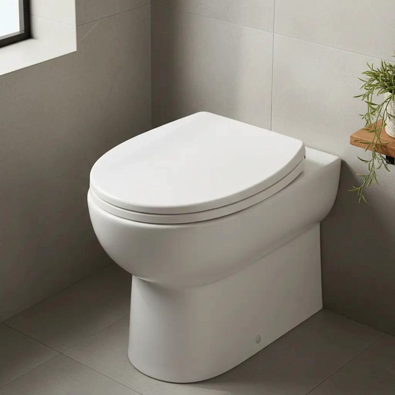 TAPA DE INODORO DE MADERA COLOR BLANCO 42X36CM - 1