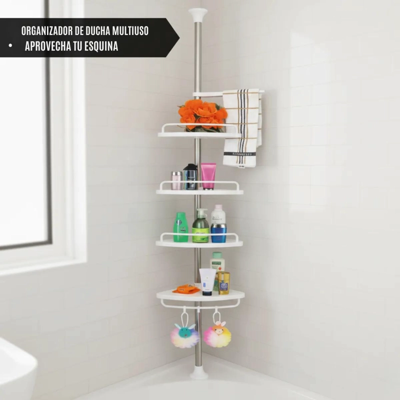 ORGANIZADOR ESQUINERO DUCHA TELESCOPICO AJUSTABLE PARA BAÑO - 2