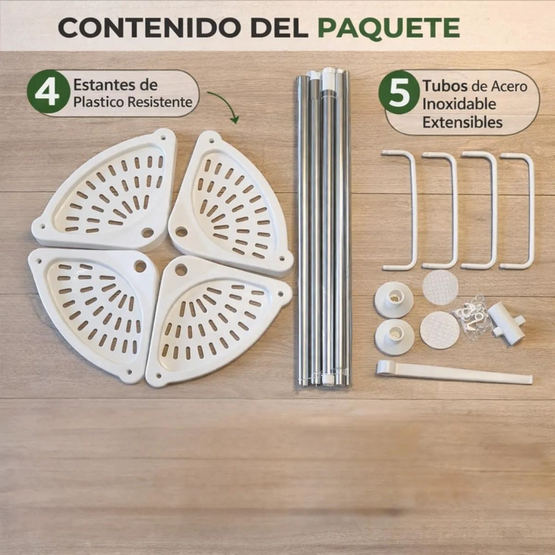 ORGANIZADOR ESQUINERO DUCHA TELESCOPICO AJUSTABLE PARA BAÑO - 9