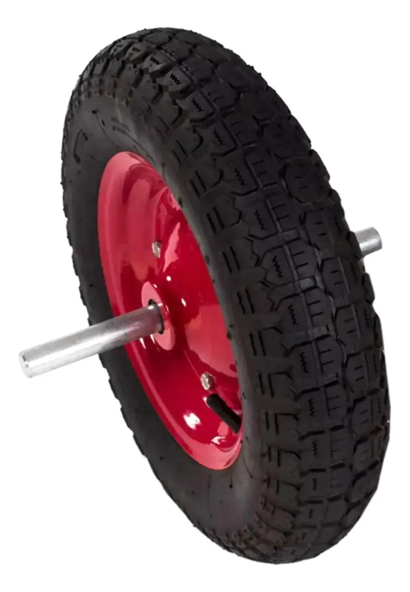 RUEDA INFLABLE PARA CARRETILLA 3.50-8 CON EJE - 3
