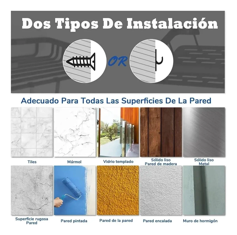ORGANIZADOR DE DUCHA Y COCINA EN ACERO INOXIDABLE ADHESIVO - 4