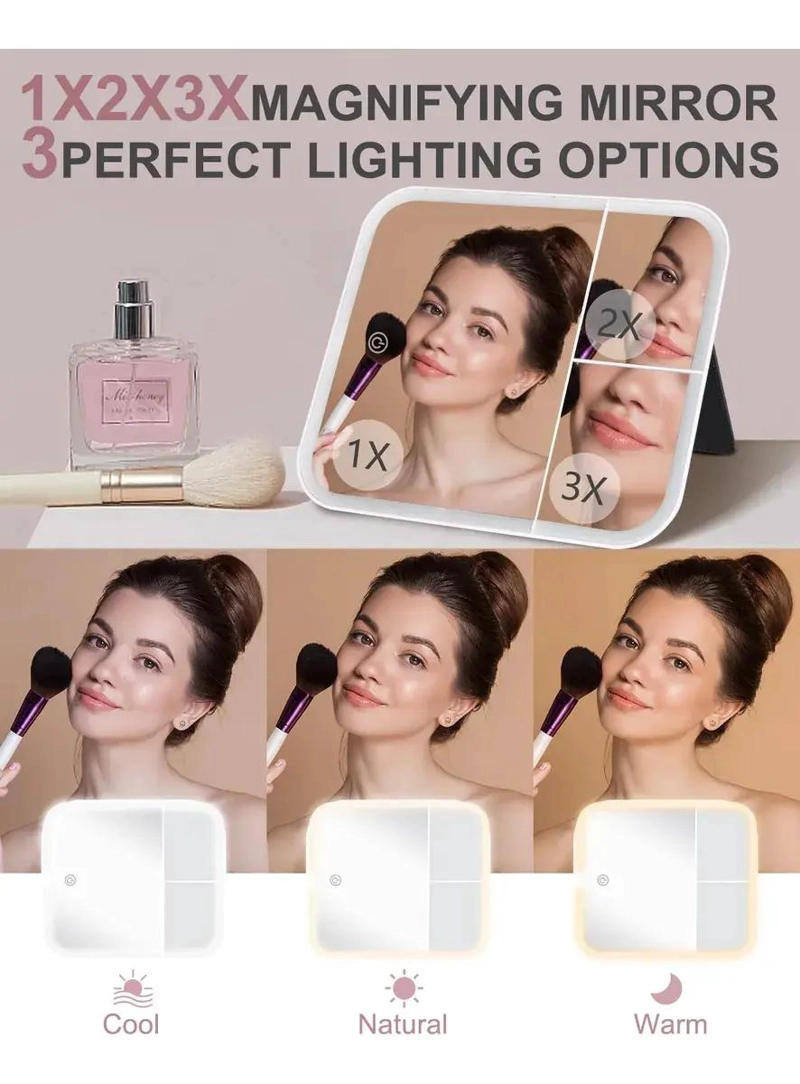 ORGANIZADOR DE MAQUILLAJE CON ESPEJO LED Y DISEÑO ELEGANTE - 6
