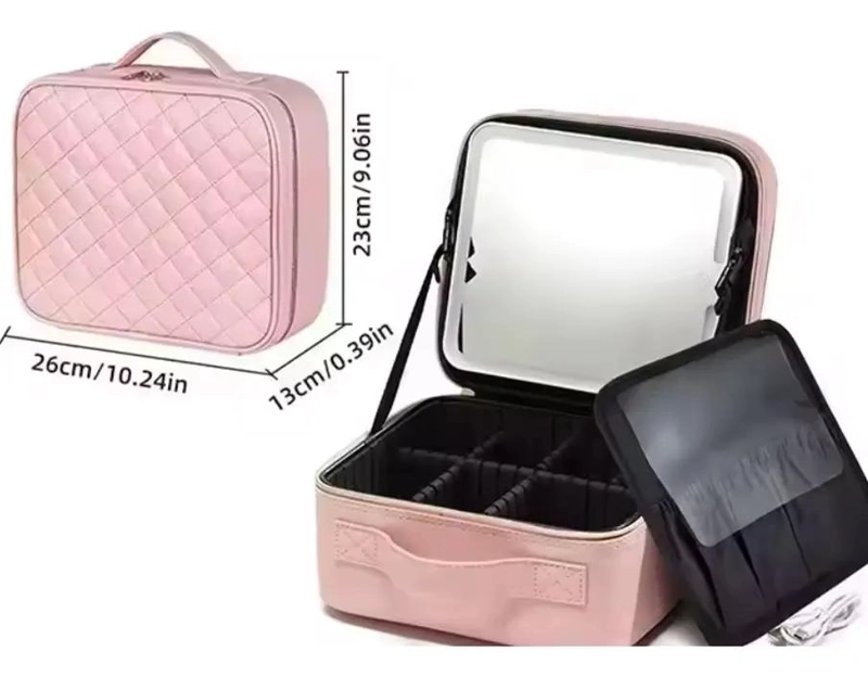 ORGANIZADOR DE MAQUILLAJE CON ESPEJO LED Y DISEÑO ELEGANTE - 7