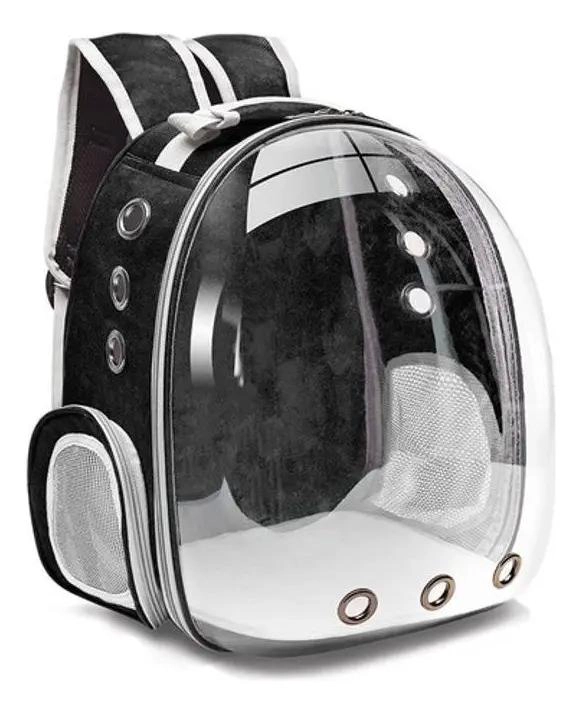 MOCHILA TRANSPORTADORA TRANSPARENTE PARA MASCOTAS DE TELA IMPERMEABLE - 1