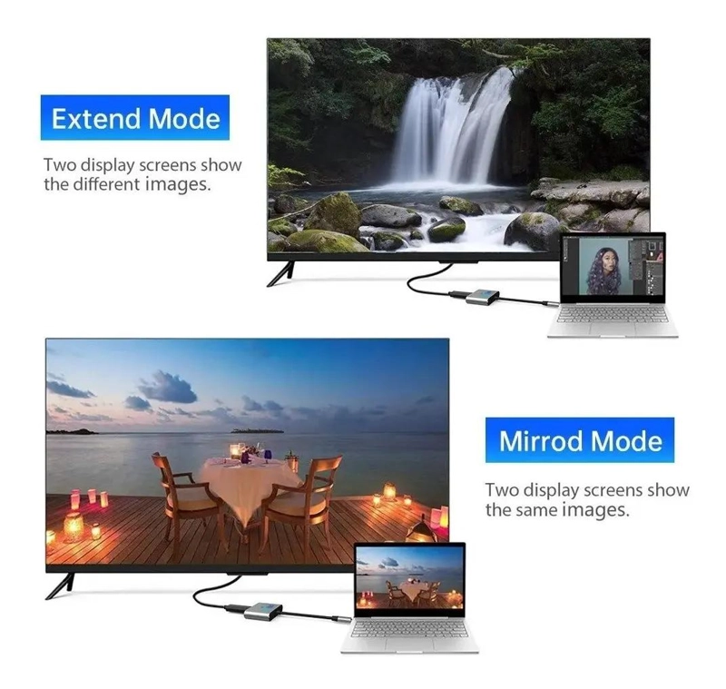 ADAPTADOR TIPO C A HDMI 4K CON PUERTOS USB 3.1 - 2