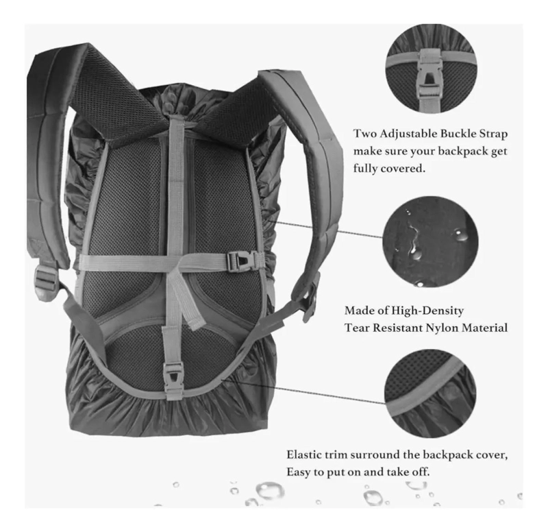 CUBRE MOCHILA IMPERMEABLE REFLECTANTE PARA 60 LITROS - 2