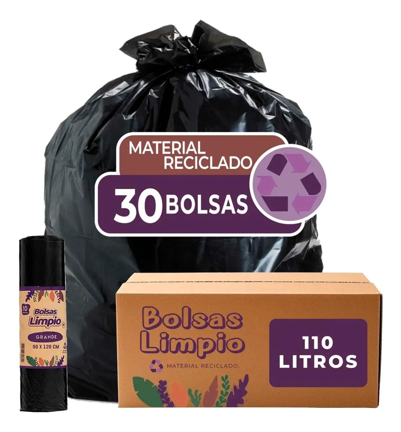 BOLSAS DE BASURA NEGRAS 90X120 PACK DE 30 UNIDADES - 1