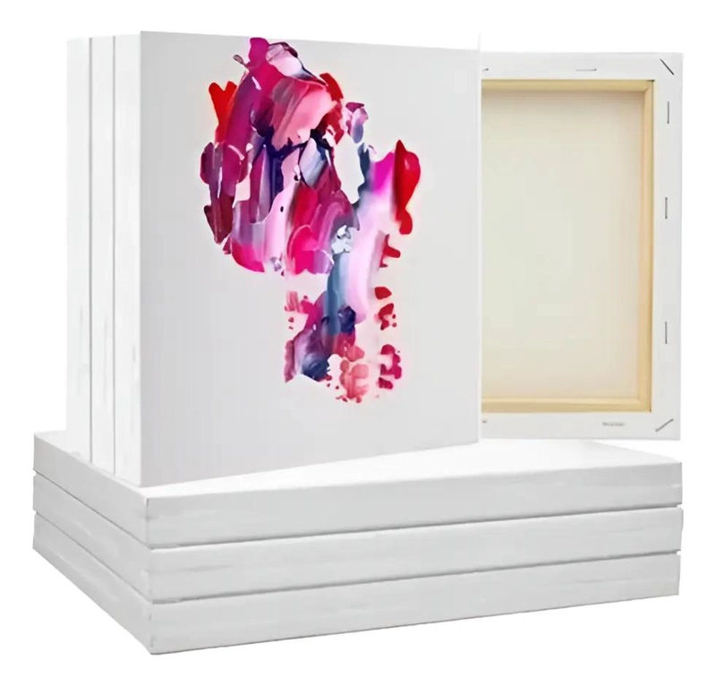 PACK DE 5 BASTIDORES DE MADERA CON LIENZO PARA PINTURA 20X25CM - 1