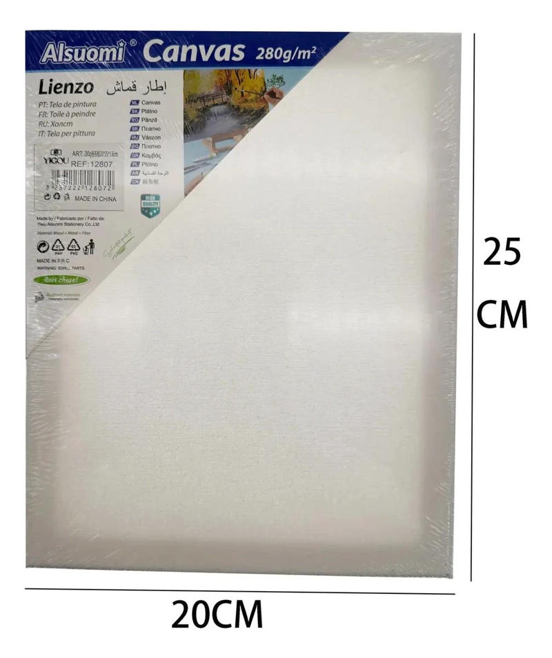 PACK DE 5 BASTIDORES DE MADERA CON LIENZO PARA PINTURA 20X25CM - 7