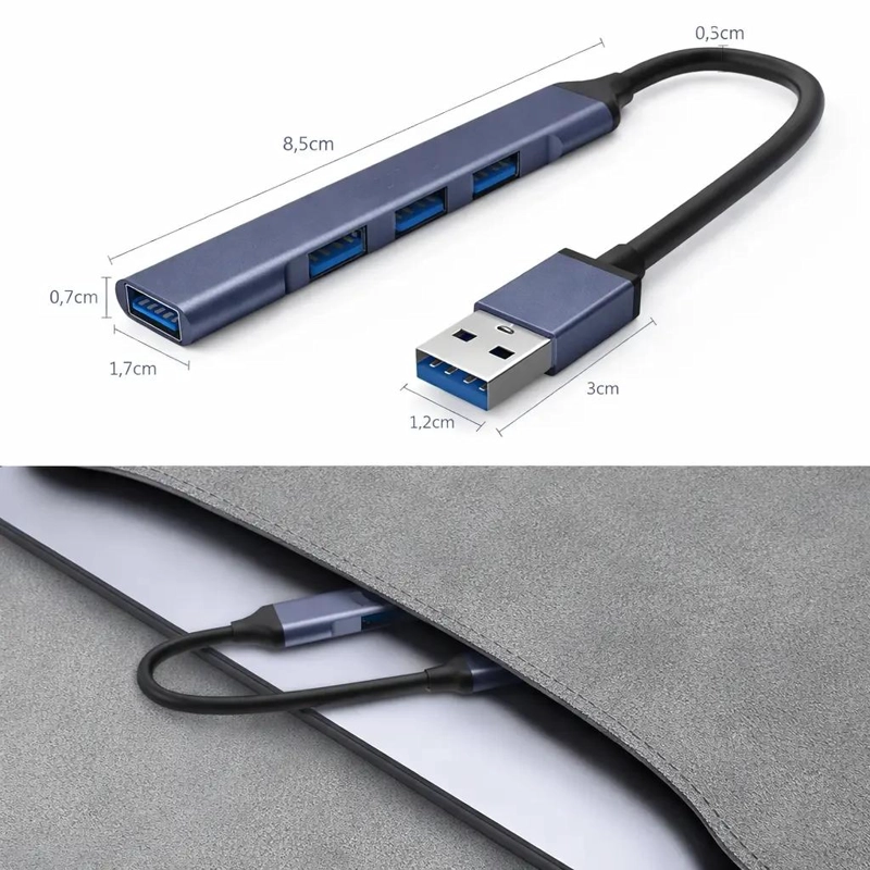 HUB USB DE 4 PUERTOS TIPO C PARA CONECTAR DISPOSITIVOS - 4