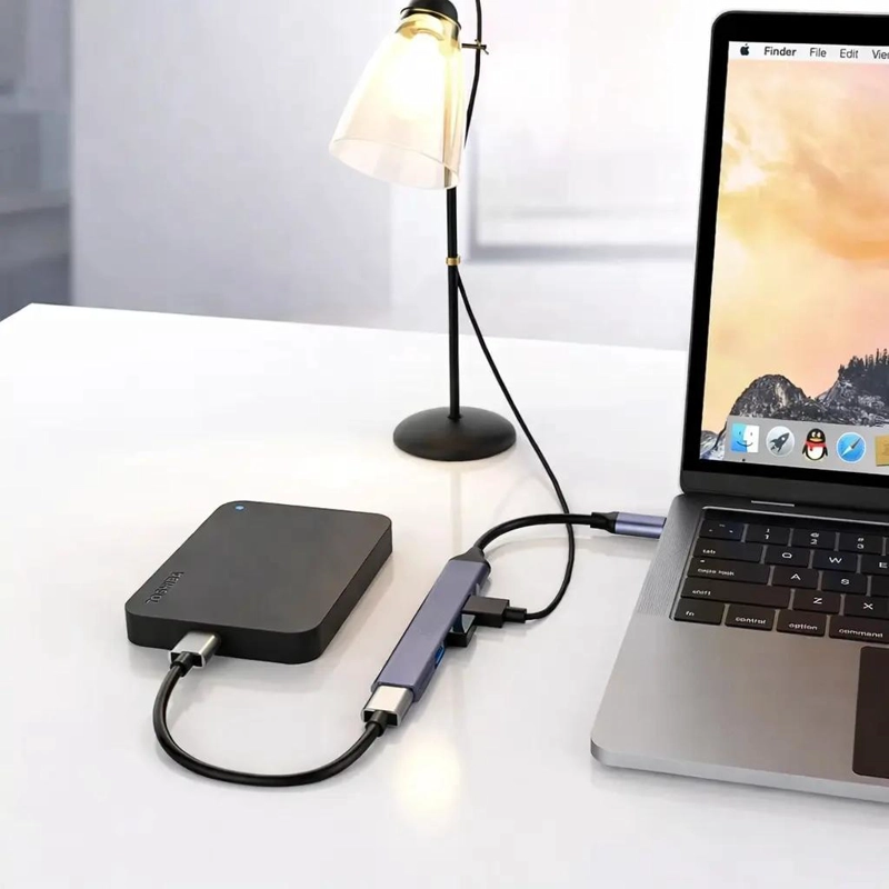HUB USB DE 4 PUERTOS TIPO C PARA CONECTAR DISPOSITIVOS - 5