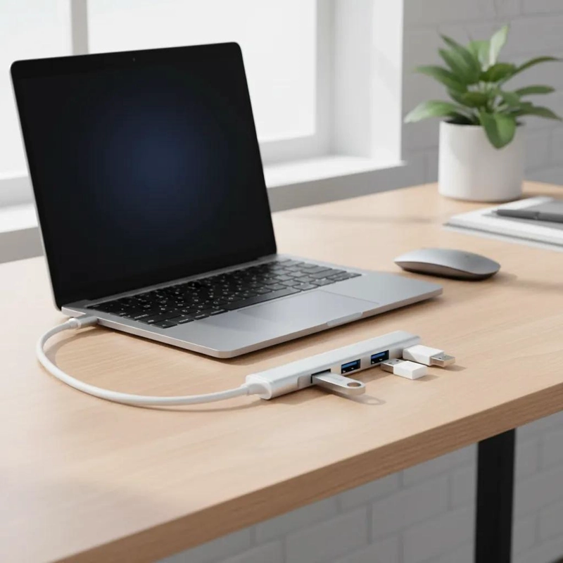 ADAPTADOR USB HUB TIPO C CON 4 PUERTOS USB 3.0 - 2