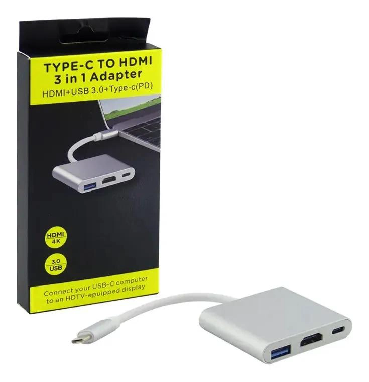 ADAPTADOR USB TIPO C A HDMI Y USB 3.0 PARA PC - 4