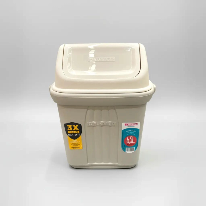 BASURERO TAPA BASCULANTE 6,5 LITROS DISEÑO RESISTENTE - 8