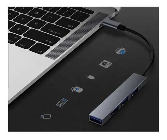 HUB TIPO-C CON 4 PUERTOS USB 2.0 PARA CONEXIONES RAPIDAS - 1
