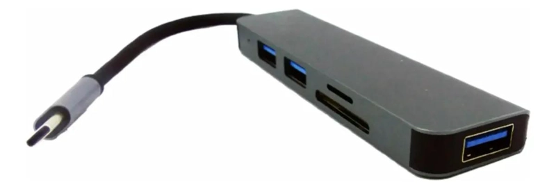 HUB TIPO C 5 EN 1 CON 3 PUERTOS USB Y 2 LECTORES DE TARJETAS - 2