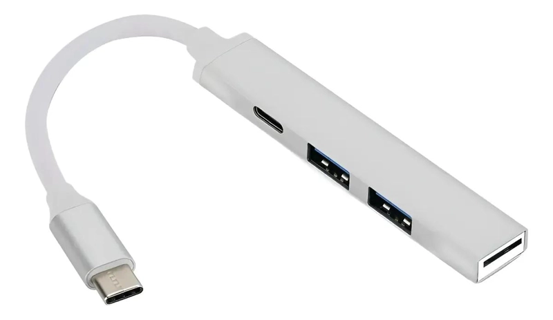 HUB USB TIPO C CON 4 PUERTOS PARA CONEXION DE DISPOSITIVOS - 1