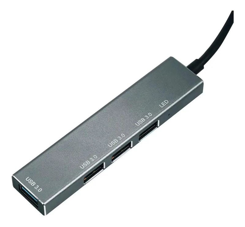 HUB USB TIPO C 4 PUERTOS ALEACION DE ALUMINIO PORTATIL - 3