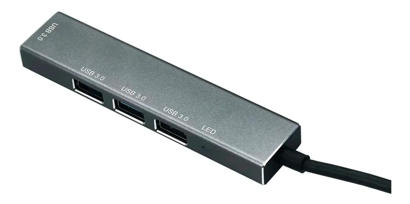 HUB USB TIPO C 4 PUERTOS ALEACION DE ALUMINIO PORTATIL - 4