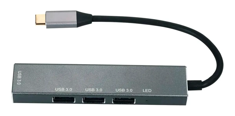 HUB USB TIPO C 4 PUERTOS ALEACION DE ALUMINIO PORTATIL - 5