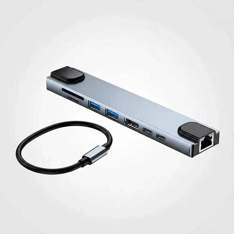 ADAPTADOR MULTIPUERTO HUB TIPO C 8 EN 1 CON HDMI Y USB - 6
