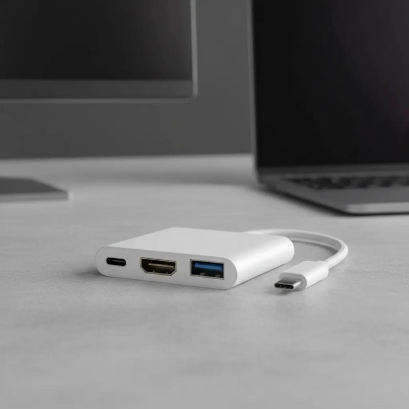 ADAPTADOR HUB 3 EN 1 USB TIPO C A HDMI Y USB 3.0 4K - 3
