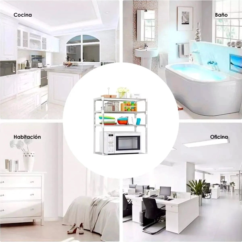 ESTANTE ORGANIZADOR MULTIFUNCIONAL DE 3 NIVELES PARA COCINA Y HOGAR - 6