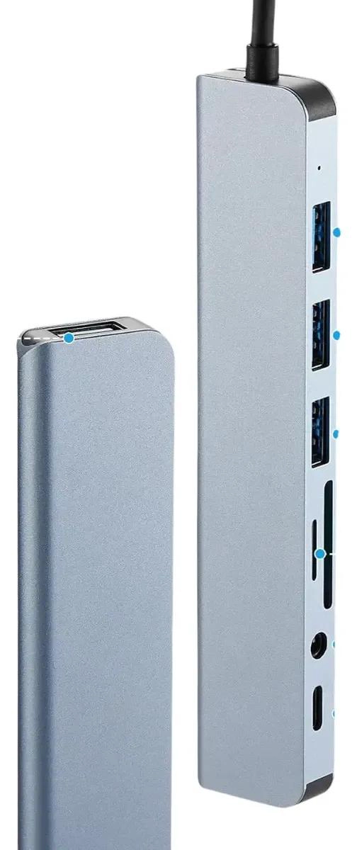 HUB 8 EN 1 USB TIPO C CON PUERTOS DE AUDIO Y SD - 10