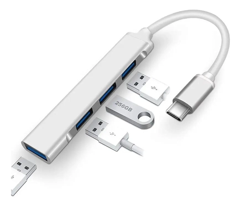 ADAPTADOR USB HUB TIPO C 4 PUERTOS USB 3.0 - 1
