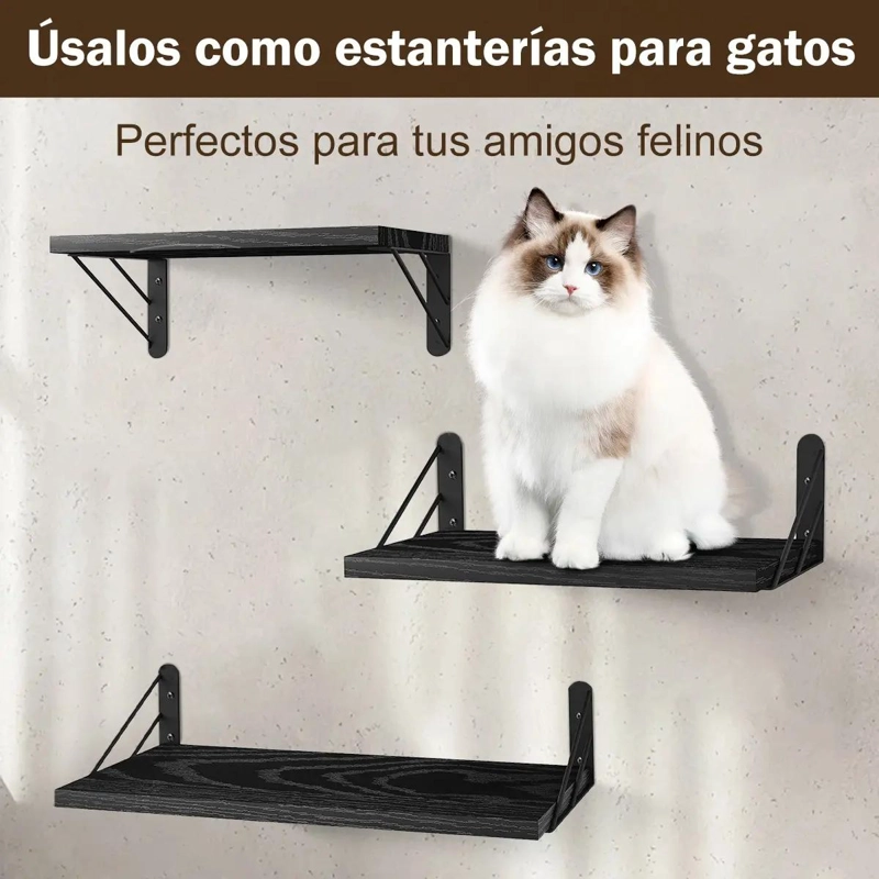ESTANTES FLOTANTES DE MADERA PARA DECORACION Y ALMACENAMIENTO - 6