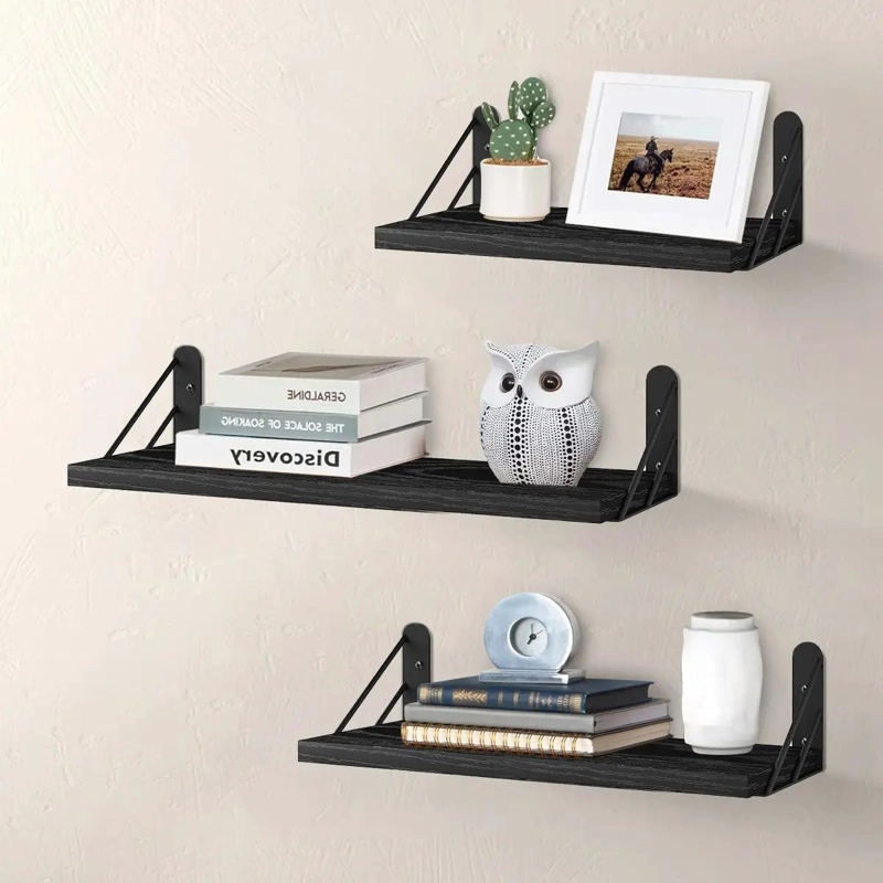ESTANTES FLOTANTES DE MADERA PARA DECORACION Y ALMACENAMIENTO - 8