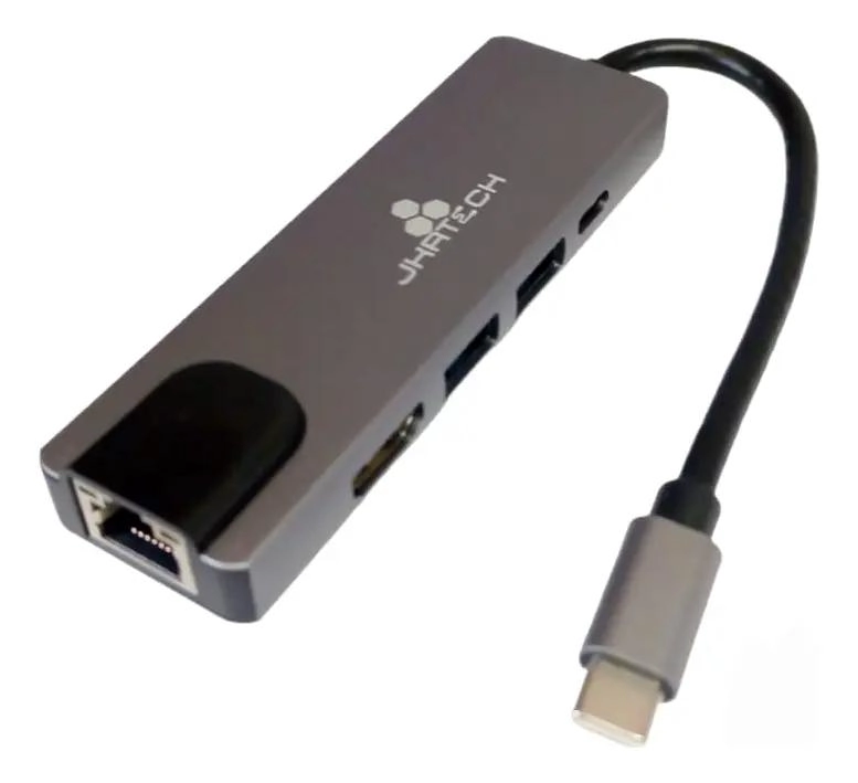 HUB ADAPTADOR USB TIPO C 5 EN 1 CON HDMI Y ETHERNET - 1