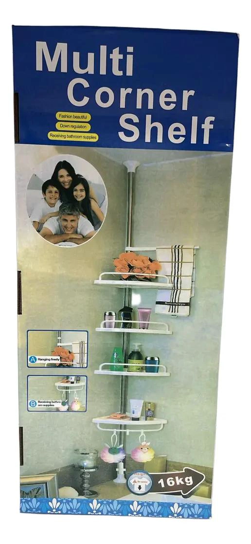 ESTANTE ESQUINERO AJUSTABLE PARA BAÑO CON 4 NIVELES - 2